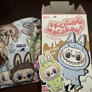 Auth Pop Mart Exciting Macaron Vinyl Face Toy Labubu Green Grape